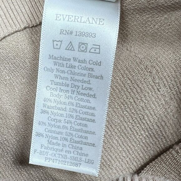 Everlane Leggings Womens Size M/L Tan The Seamless Ribbed High Rise Cotton Blend - Picture 9 of 11